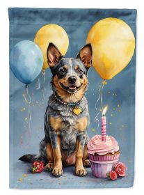 Australian Cattle Dog Happy Birthday House Flag Large Porch Sleeve Pole Decorative Outside Yard Banner Artwork Wall Hanging, Polyester, House Siz