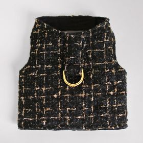 Chantel Tweed Dog Harness (Color: Black, size: LG)
