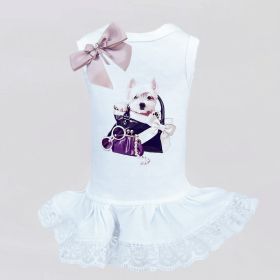 Out n About Dog Dress (Color: White, size: XS)