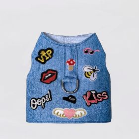 Rebel Dog Harness (Color: Denim, size: SM)