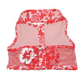Cool Mesh Dog Harness with Leash (Color: Hawaiian Hibiscus Red, size: X-Small)