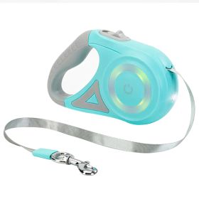 16FT Retractable Dog Leash Extendable Pet Leash Dog Walking Leash with Flashlight RGB Light 2 Rolls of Waste Bags Dispenser Fit for 66-110lbs (Color: Green, size: One size)