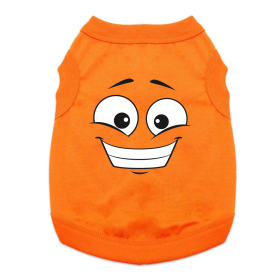 Happy Face Dog Shirt (Color: Sunset Orange, size: X-Large)