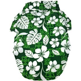 Hawaiian Camp Shirt (Color: Tropical Green, size: X-Large)