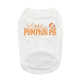 Little Pumpkin Pie Dog Shirt (Color: White, size: 3X-Large)