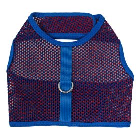 Active Mesh Dog Harness with Leash (Color: Blue & Red, size: large)