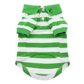 Striped Dog Polo (Color: Greenery and White, size: large)