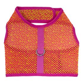 Active Mesh Dog Harness with Leash (Color: Pink & Yellow, size: small)