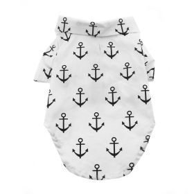 Hawaiian Camp Shirt (Color: Anchors Aweigh, size: small)