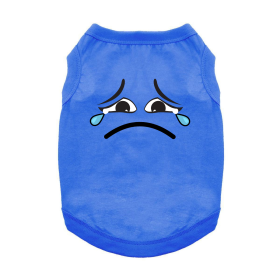 Sad Face Dog Shirt (Color: Nautical Blue, size: medium)