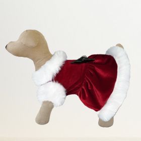 Santa Baby Dog Dress (Color: Red & White, size: LG)